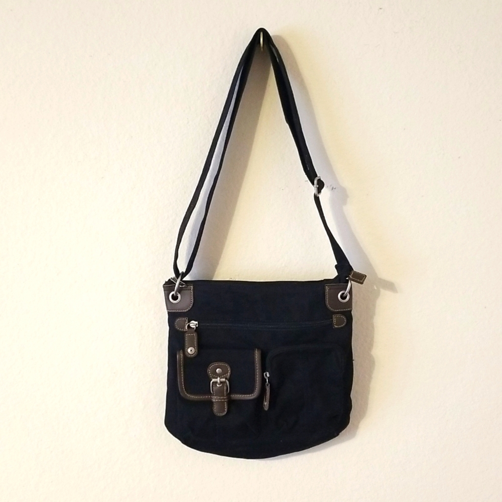 Black Cloth Cross-Shoulder Bag